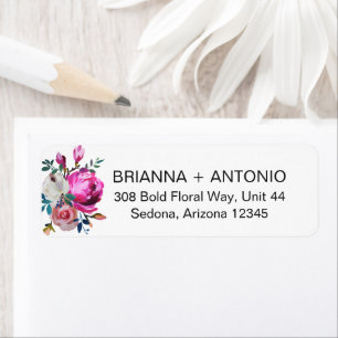 Vibrant Bright Floral Modern Return Address Label