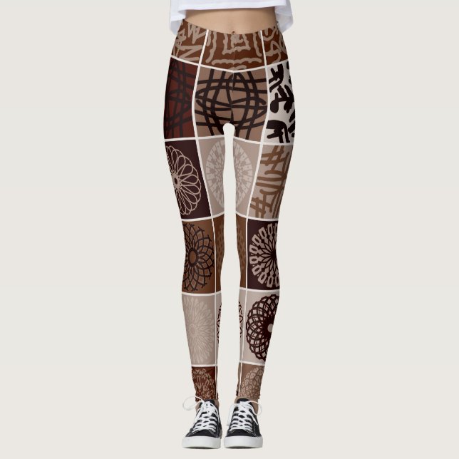 Vibrant brown colour "Ratti_Creative_Arts" Legging (Front)