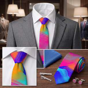 Vibrant Brushstroke Abstract Colourful Painter Tie