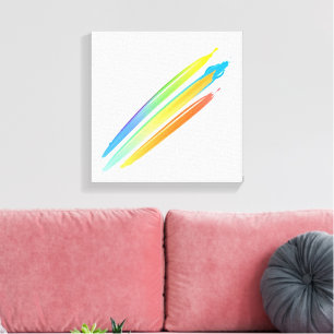 Vibrant Brushstroke Art Splash Canvas Print