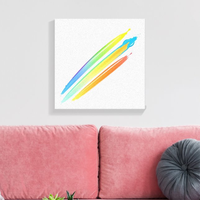 Vibrant Brushstroke Art Splash Canvas Print (Insitu(LivingRoom))