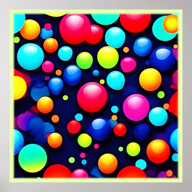 Vibrant Bubble Pop Art Poster (Front)