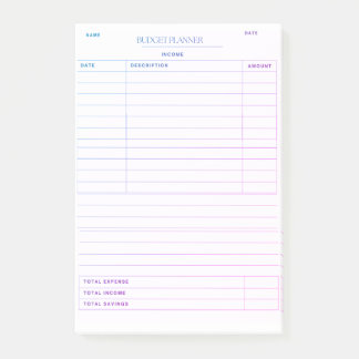 Vibrant Budget Tracking Note Pad