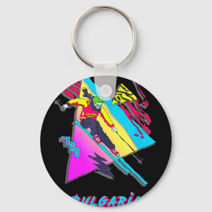 Vibrant bulgaria skiing adventure graphic  key ring