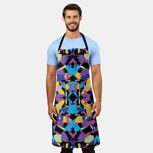Vibrant Burst: Random Colour Splashes Apron (Worn)