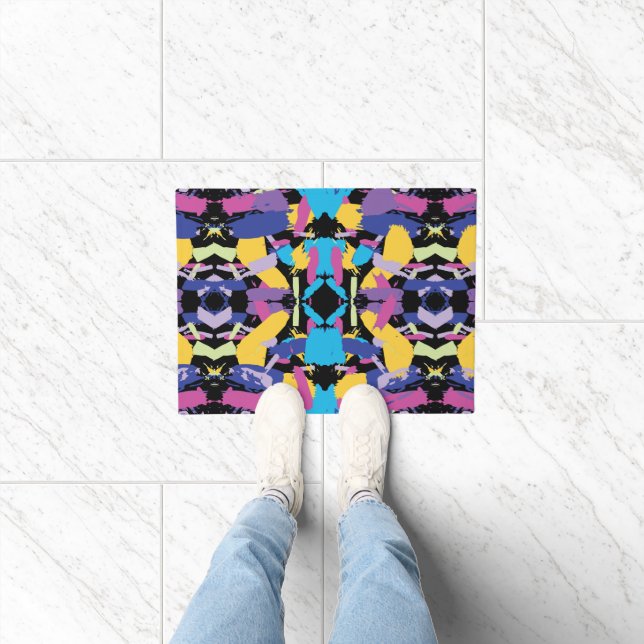 Vibrant Burst: Random Colour Splashes Doormat (Indoor)