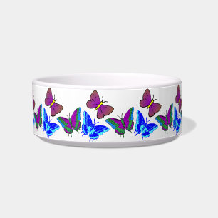 Vibrant Butterflies Dog Bowl