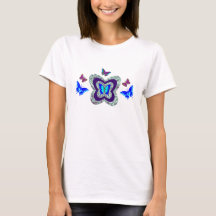 Vibrant Butterflies Tee For Women