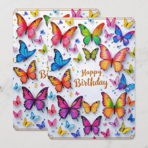 Vibrant Butterfly Birthday Card