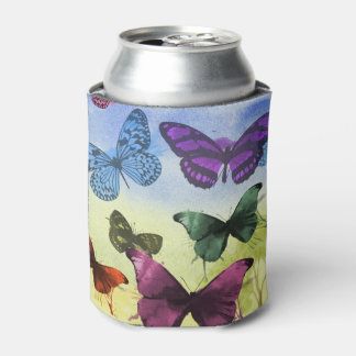 Vibrant Butterfly Can Cooler