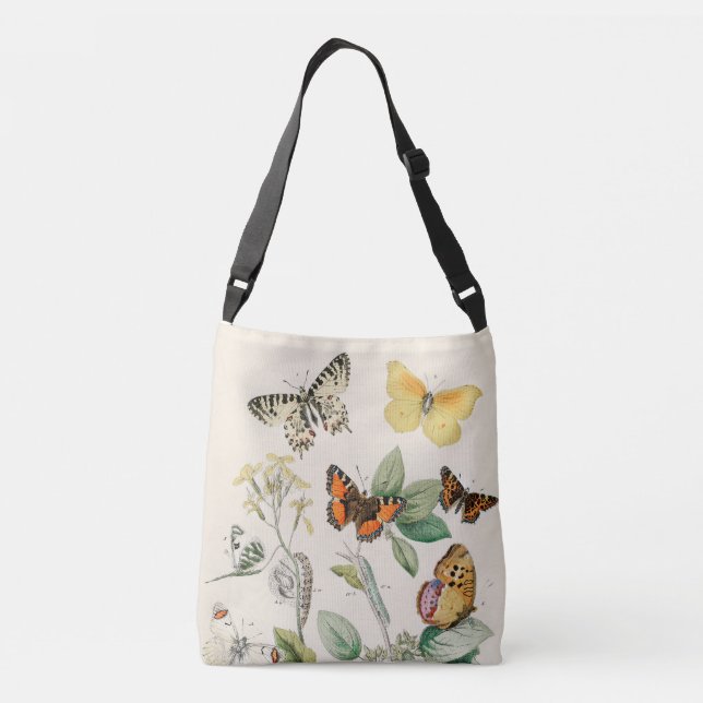 Vibrant Butterfly Crossbody Bag (Back)