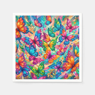 Vibrant Butterfly Dreamscape – Tropical Boho Napkin