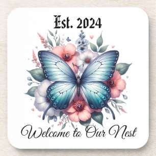 Vibrant Butterfly Floral Bouquet Art-96283 Coaster