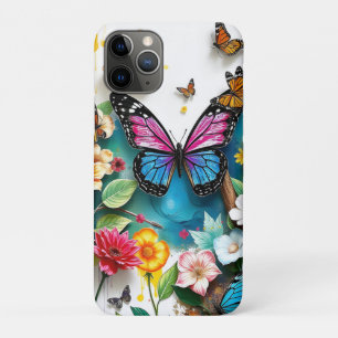 Vibrant Butterfly Garden Inspired Spring Design iPhone 11 Pro Case