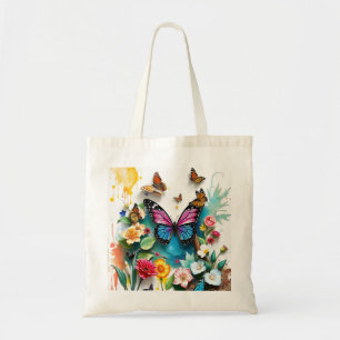 Vibrant Butterfly Garden Inspired Spring Design Tote Bag