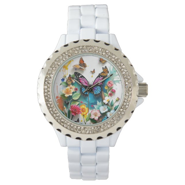 Vibrant Butterfly Garden | Inspired Spring Design Watch (Front)
