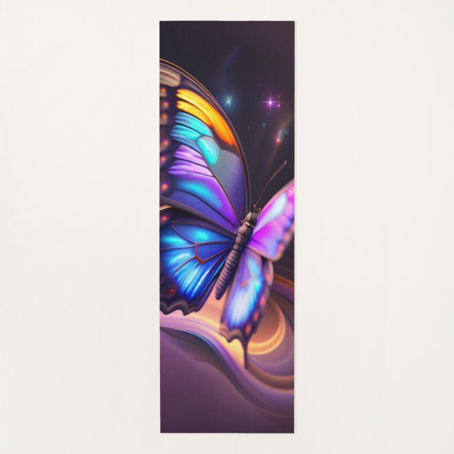 Vibrant Butterfly  Yoga Mat (Front)