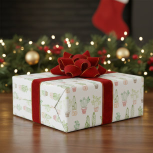 Vibrant Cactus-Themed Wrapping Paper