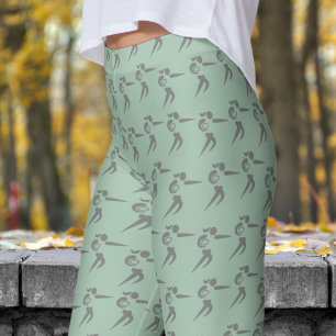 Vibrant Cambridge Blue Womens Rugby Pattern Leggings
