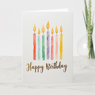 Vibrant Candle Birthday Card