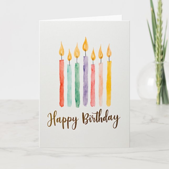 Vibrant Candle Birthday Card (Front)