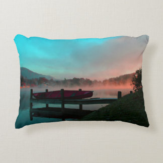 Vibrant Canoe on Lake Junaluska Decorative Cushion