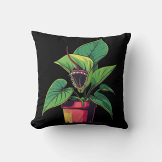 Vibrant Carnivorous Plant Monster Pop Art Cushion