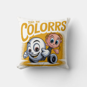 Vibrant Cartoon Pop Art Throw Pillow Modern Decor