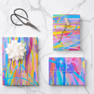 Vibrant Cascade Wrapping Paper Sheet