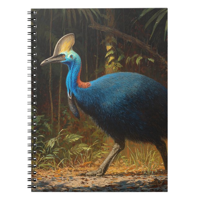 Vibrant Cassowary Jungle Notebook (Front)