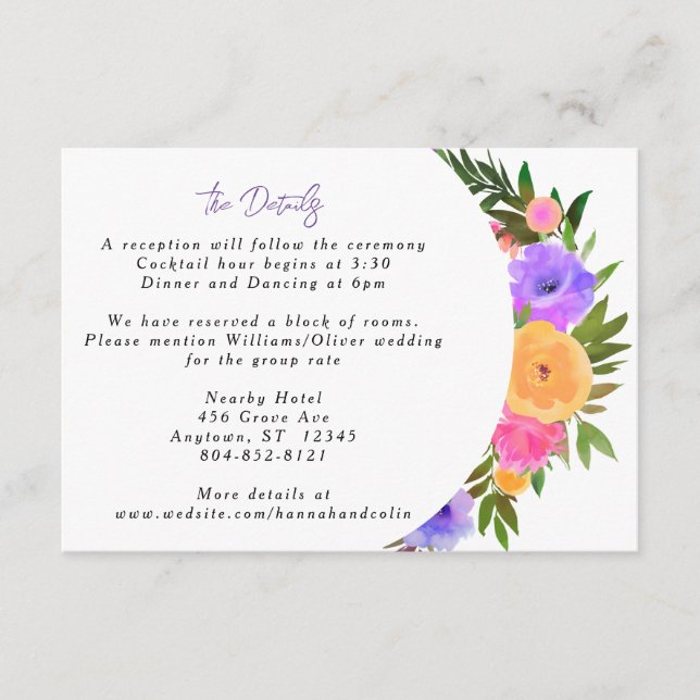 Vibrant Casual Magenta Violet Yellow Enclosure Card (Front)