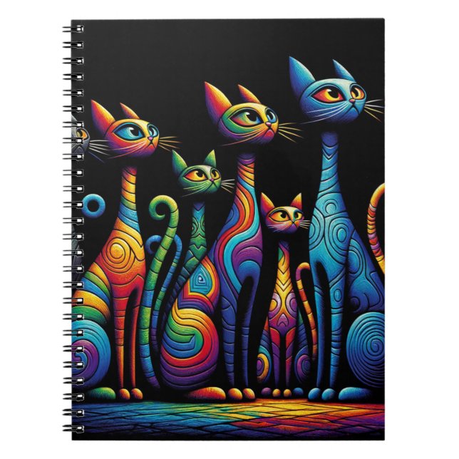 Vibrant Cats Notebook (Front)