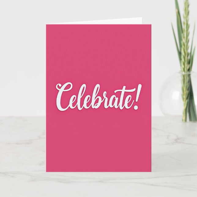Vibrant Celebrate Typography Card (Front)
