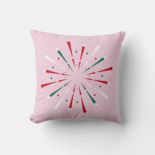 Vibrant Celebration Confetti, Fireworks  Cushion