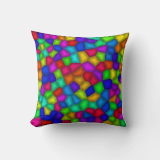 Vibrant Cellular Mosaic Cushion