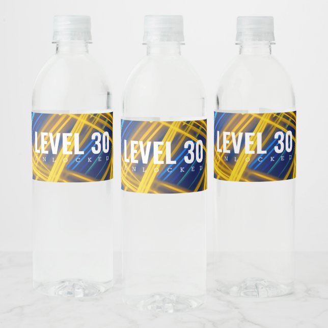 Vibrant Chaotic Neon Synthwave Abstract Light Water Bottle Label (Bottles)