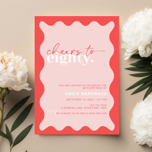 Vibrant Cheers to Eighty 80th Birthday Party Invitation