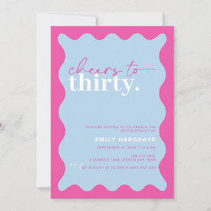 Vibrant Cheers to Thirty 30th Birthday Party Invitation