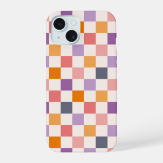 Vibrant Chequerboard Pattern iPhone 15 Case