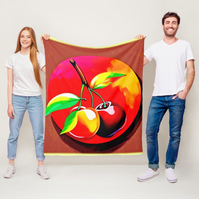 Vibrant Cherry Duo Fleece Blanket (In Situ)