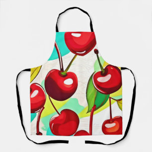 Vibrant Cherry Pattern Apron