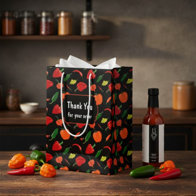 Vibrant Chili Pepper "Thank You" Business Gift Bag (Creator Uploaded)