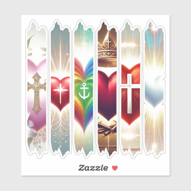 Vibrant Christian Valentine Hearts Washi Tape (Sheet)