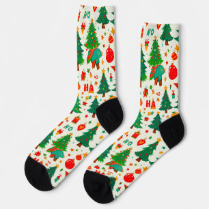 Vibrant Christmas Pattern Socks
