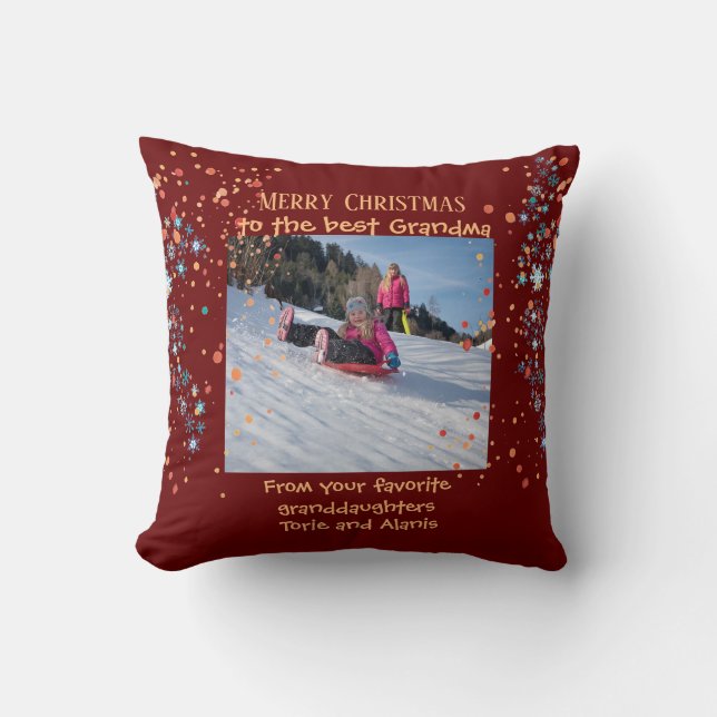 Vibrant Christmas Tree Forest Throw Pillow (Front)