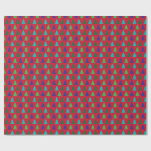 Vibrant Christmas Tree Holiday Pattern Wrapping Paper