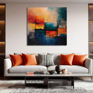 Vibrant Chromatic Blocks Canvas Print