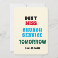 Vibrant Church Service Reminder