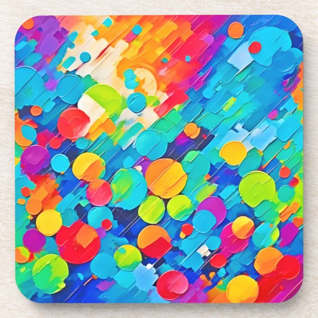 Vibrant Circle Dance Art Coaster (Front)