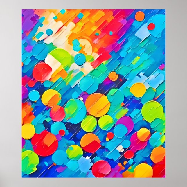 Vibrant Circle Dance Art Poster (Front)